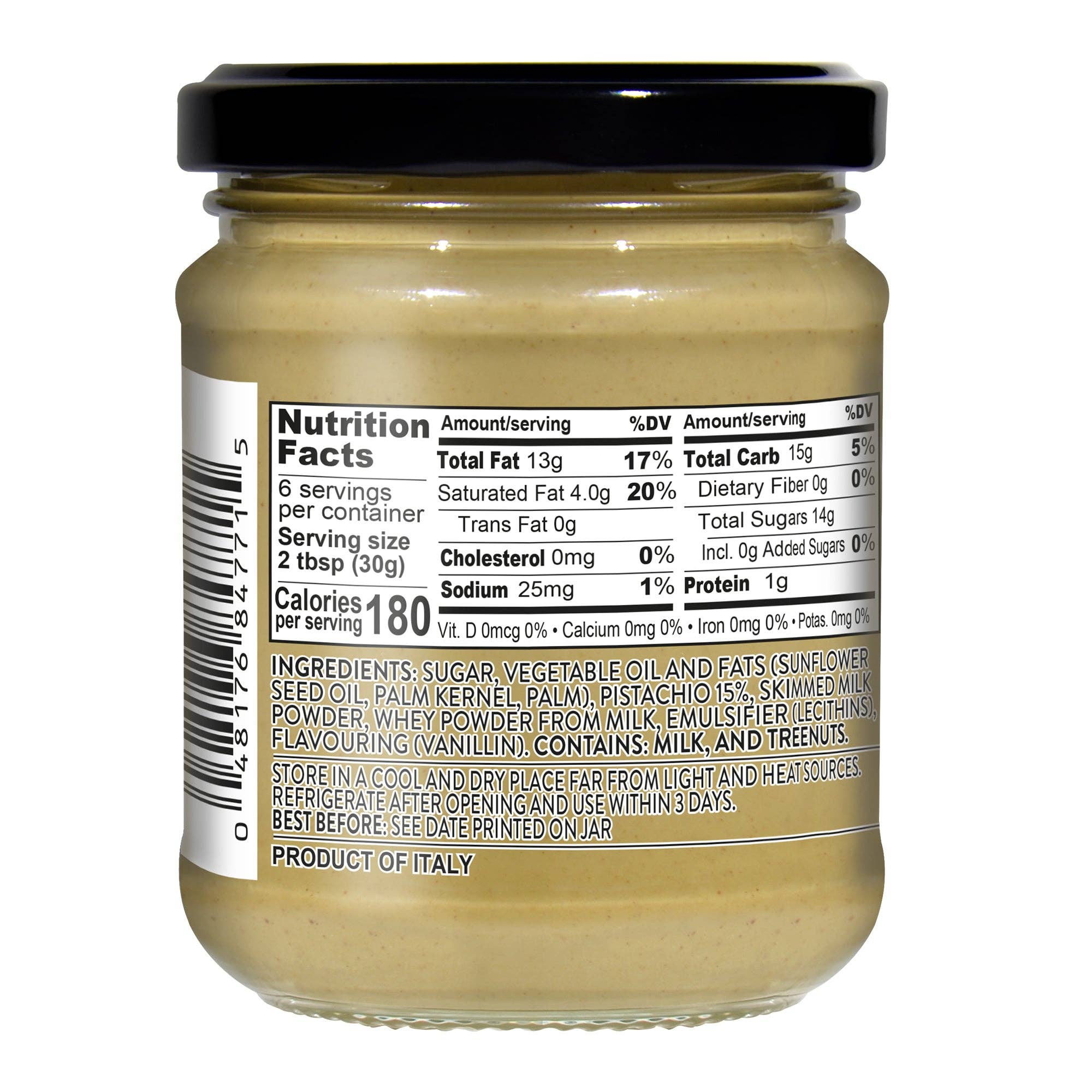 Fine Italian Food - Wholesale Nut Butter - Mantova Pistachio Sweet Cream, 6.35 oz1