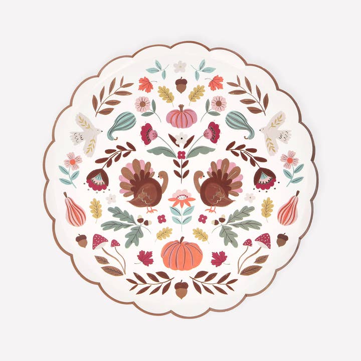 Folk Fall Side Plates for wholesale by Meri Meri