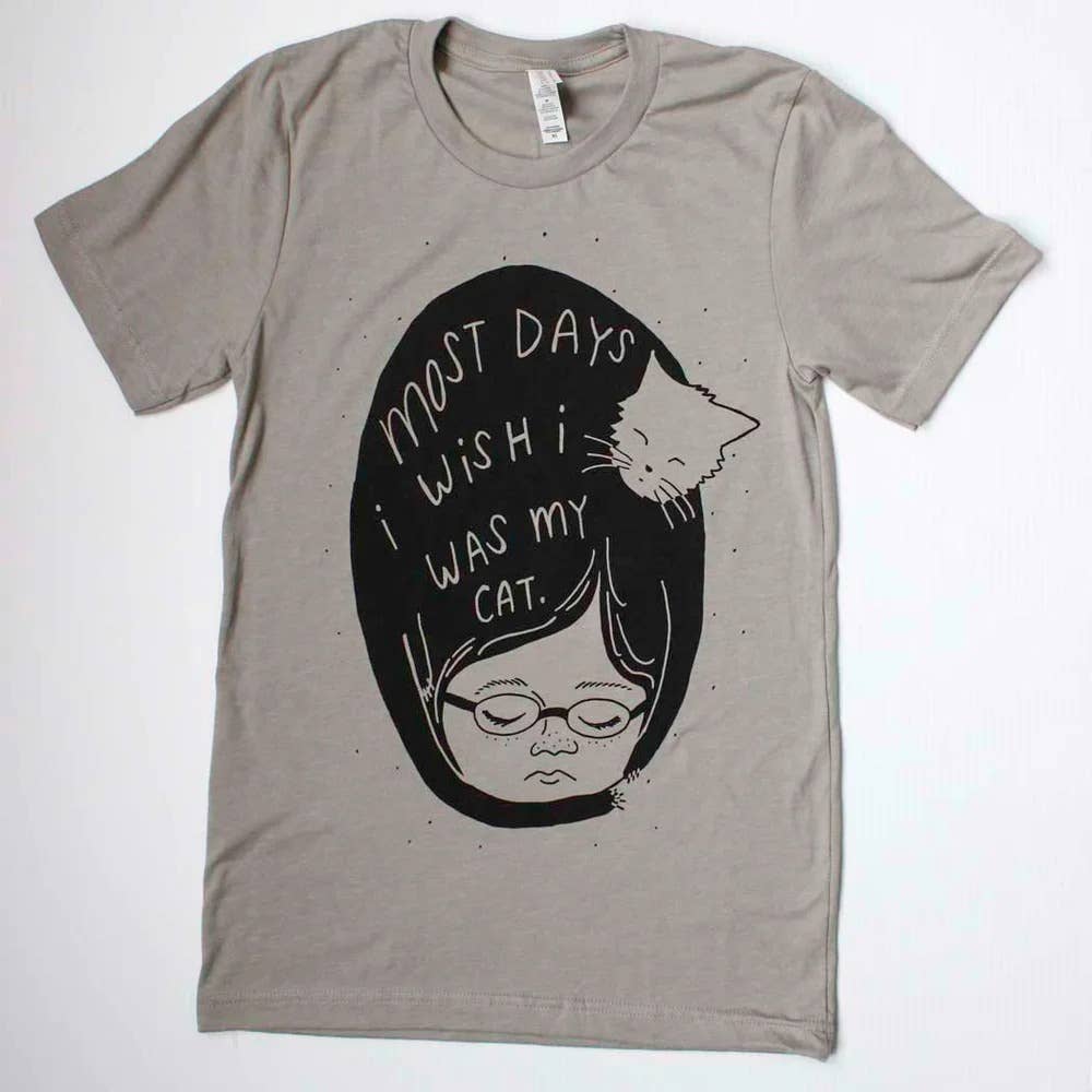 Yonder Studios - Wholesale Screen Printed T-Shirt - Women's - I Wish I Was My Cat Shirt1