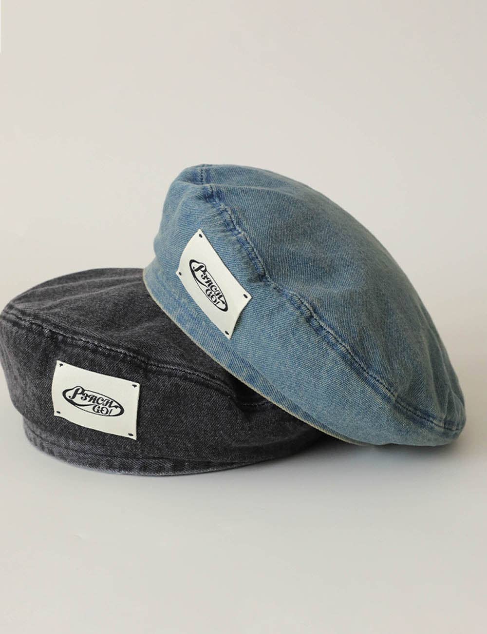 Dipped Shop - Wholesale Newsboy/Schoolboy Hat - Women's - Trendy Denim Solid Color Beret Hat DP25E9764