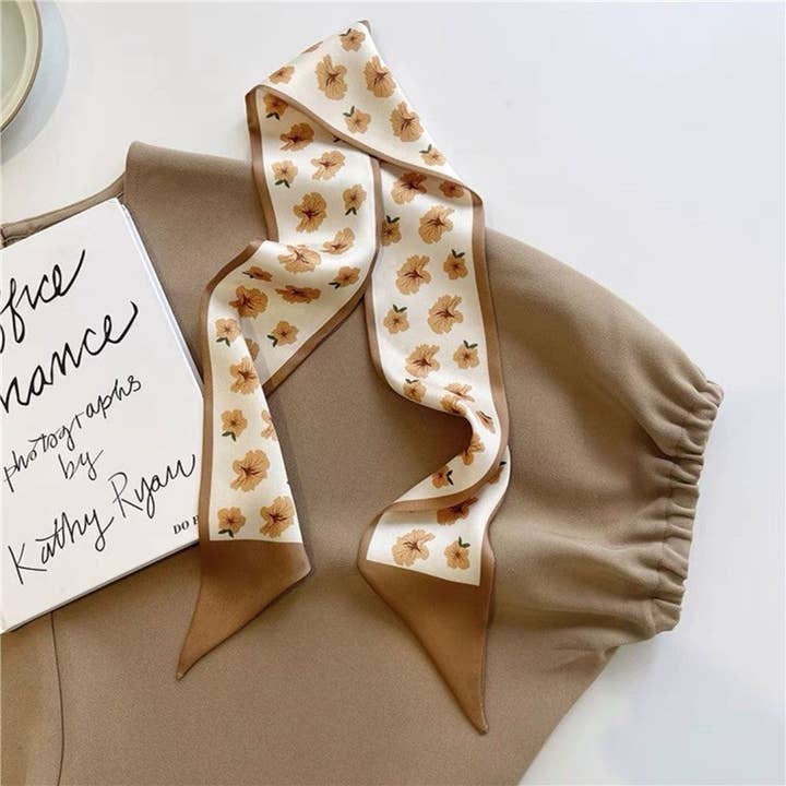 ShieldChic - Wholesale Scarf - Women's - Vintage Printed Slim Hair Silky Scarf16