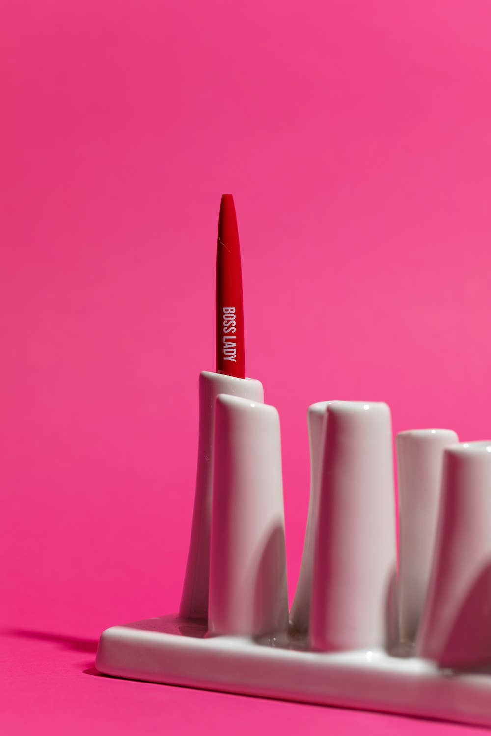 GetBullish - Wholesale Pen - Boss Lady Refillable Clic Pen in Cherry Red with Gold accent1