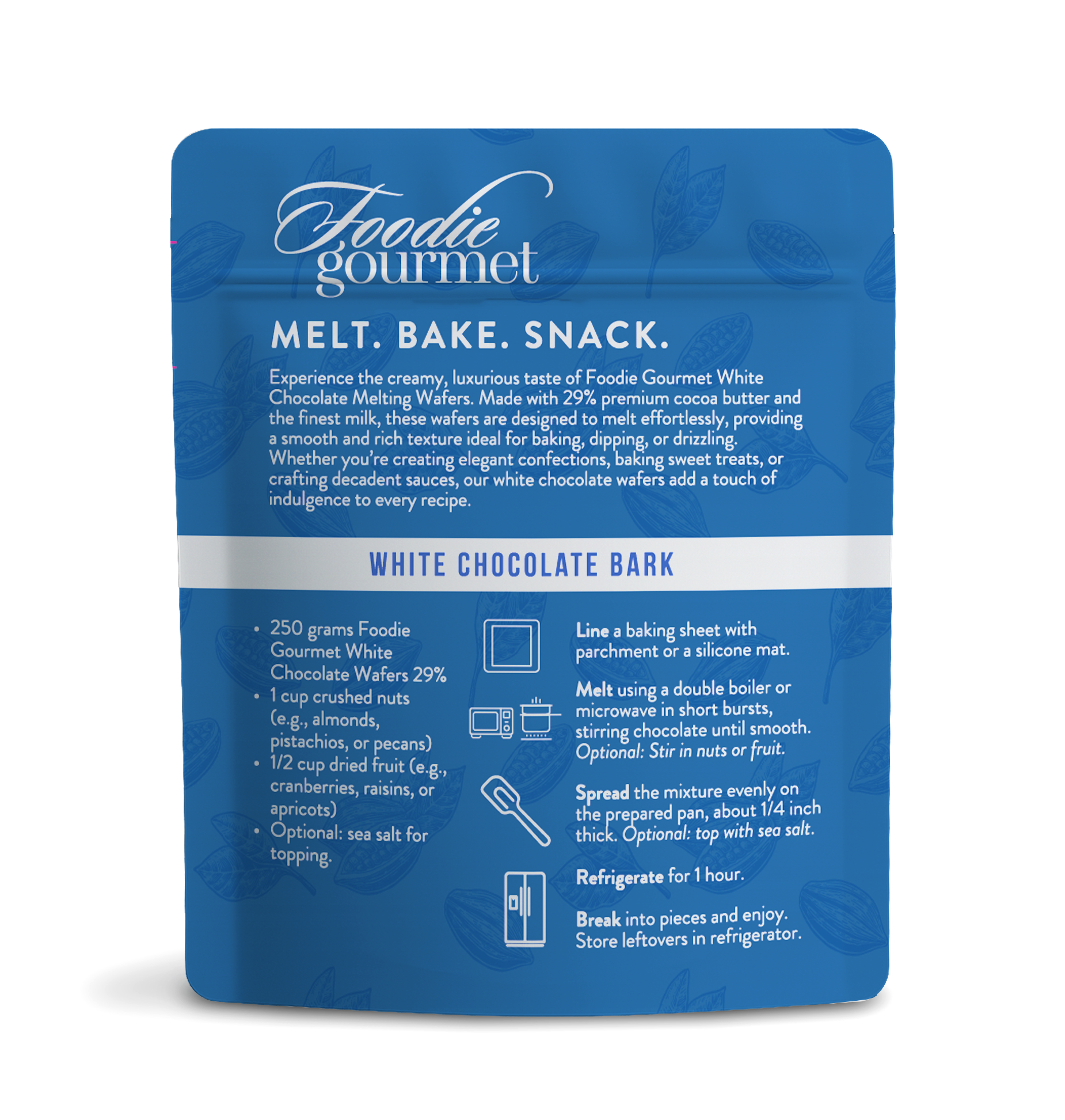 Alta Gama Foods - Wholesale Chocolate - Foodie Gourmet - Belgian -White Chocolate Melting Wafers 29%3