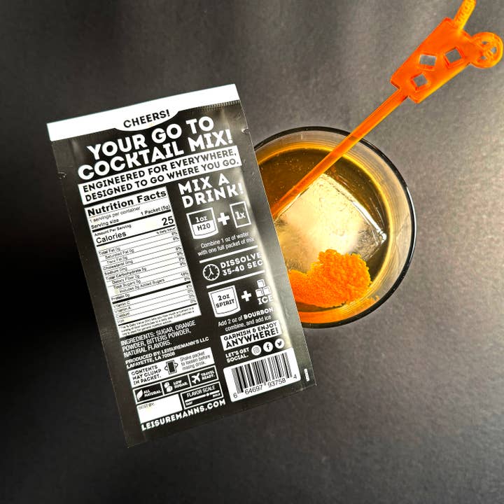 Leisuremann's Cocktail Mixes - Wholesale Cocktail Mix/Syrup - Old Fashioned Single Serve Cocktail Mixer
