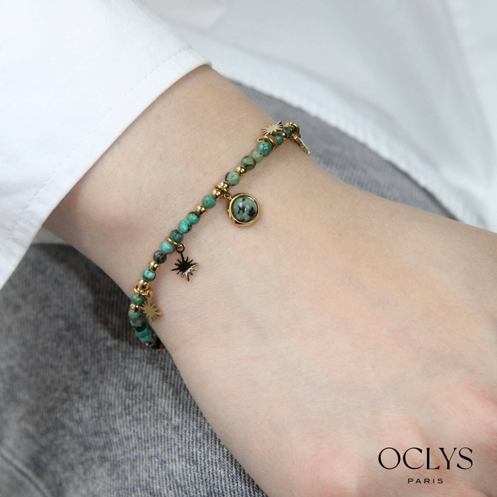 Oclys – wholesale Pärlarmband – Armband i rostfritt stål med Cici-stenar0