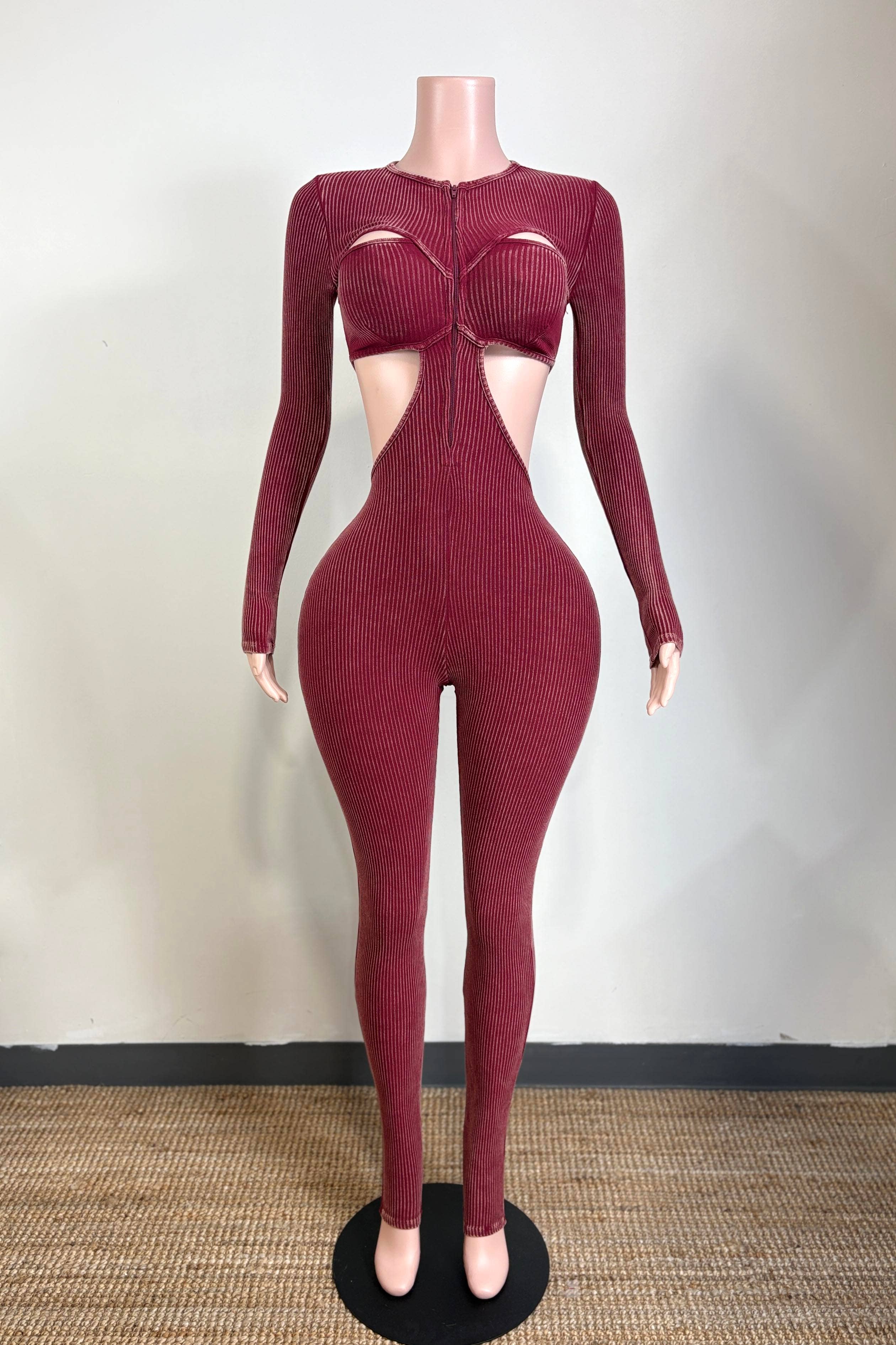 Dalia Studio - Wholesale Jumpsuit - Women's - MINERAL WASH OPEN BACK FRONT CUT-OUT JUMPSUIT5