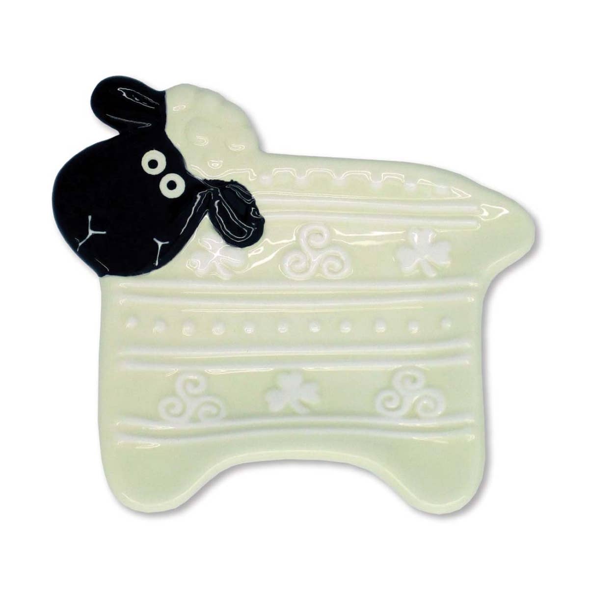 Dublin Gift Company - Vente Passoires à thé/infuseurs - Porte-sachets de thé en céramique peinte à la main en forme de mouton4