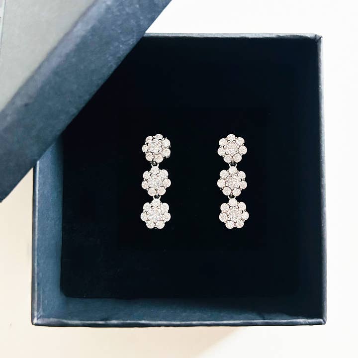 FLOWER CRYSTALS EARRINGS for wholesale by ÉCLAIRE