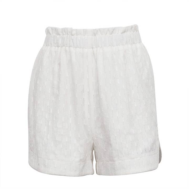 White Jacquard Weave Waisted Kimono Two Piece Set for wholesale on Faire5