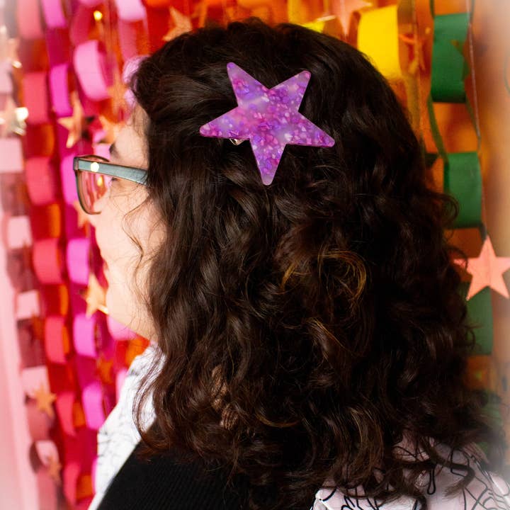 Regnbågsfärgade uttalande hårspännen för wholesale av Sunshine Studio