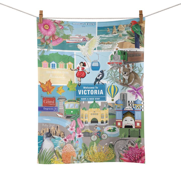 Tea Towel Gday Victoria for wholesale by La La Land