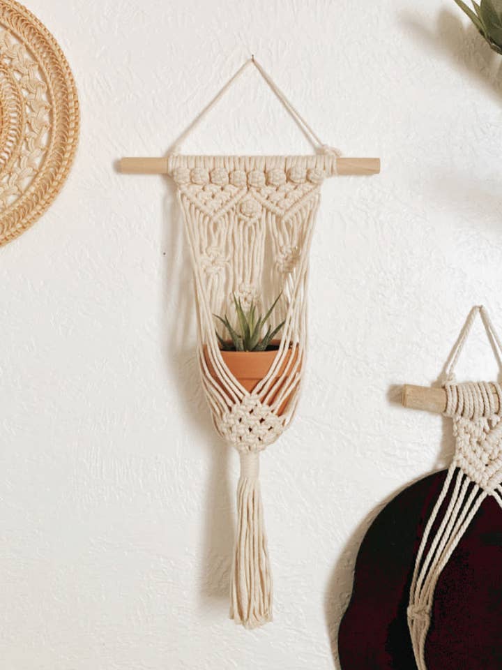 Appendiabiti da parete per pianta singola | Appendiabiti per piante | Appendiabiti da parete per la vendita all'ingrosso da parte di Knots & Fringe