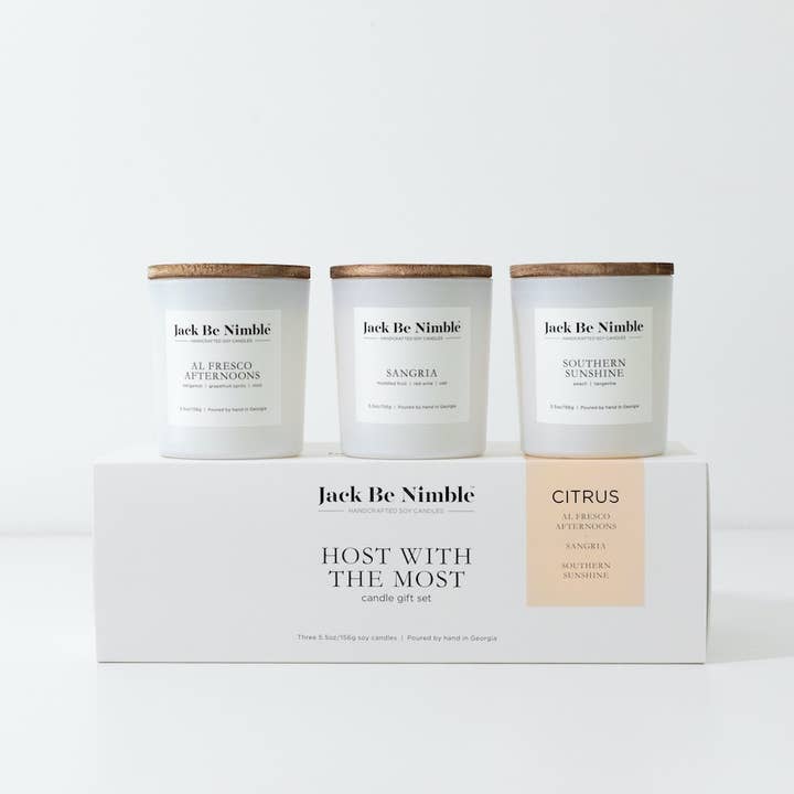 Geschenkset Host With The Most Soy Candle, Zitrusfrüchte für den Großhandel von Jack Be Nimble Candles