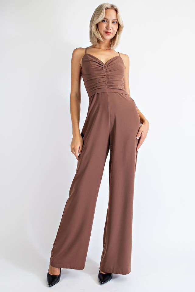 Edit by Nine - Wholesale Jumpsuit - Women's - CP1182 CREPE KNIT CAMI LONG JUMPER WITH CENTER FRONT