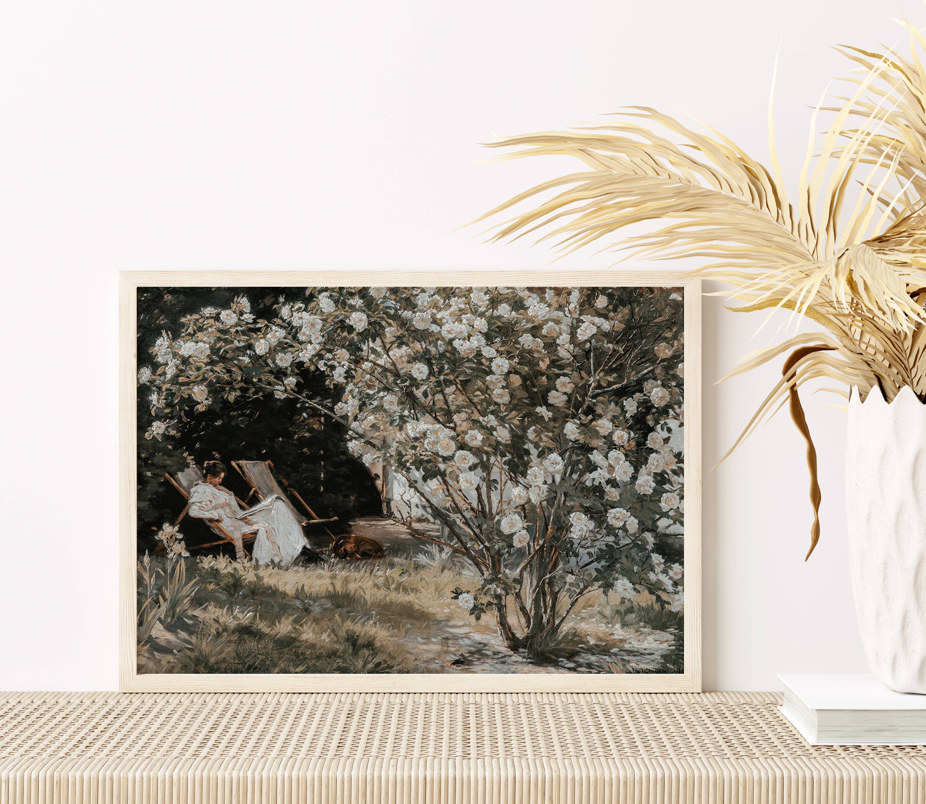 Sugar & Canvas – wholesale Art print – European Vintage Rose Garden Rustic Antique Art Print VP146