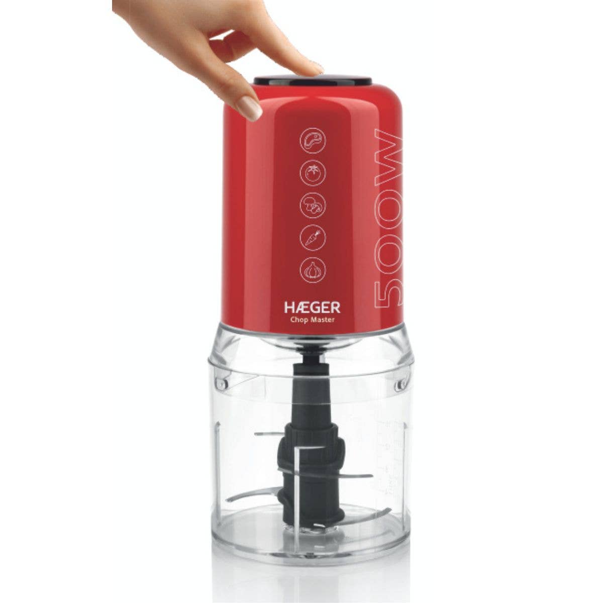 Haeger - Wholesale Kitchen Appliance - HAEGER Chop Master Chopper - 500ml, 2 Speeds, 500W, Red4