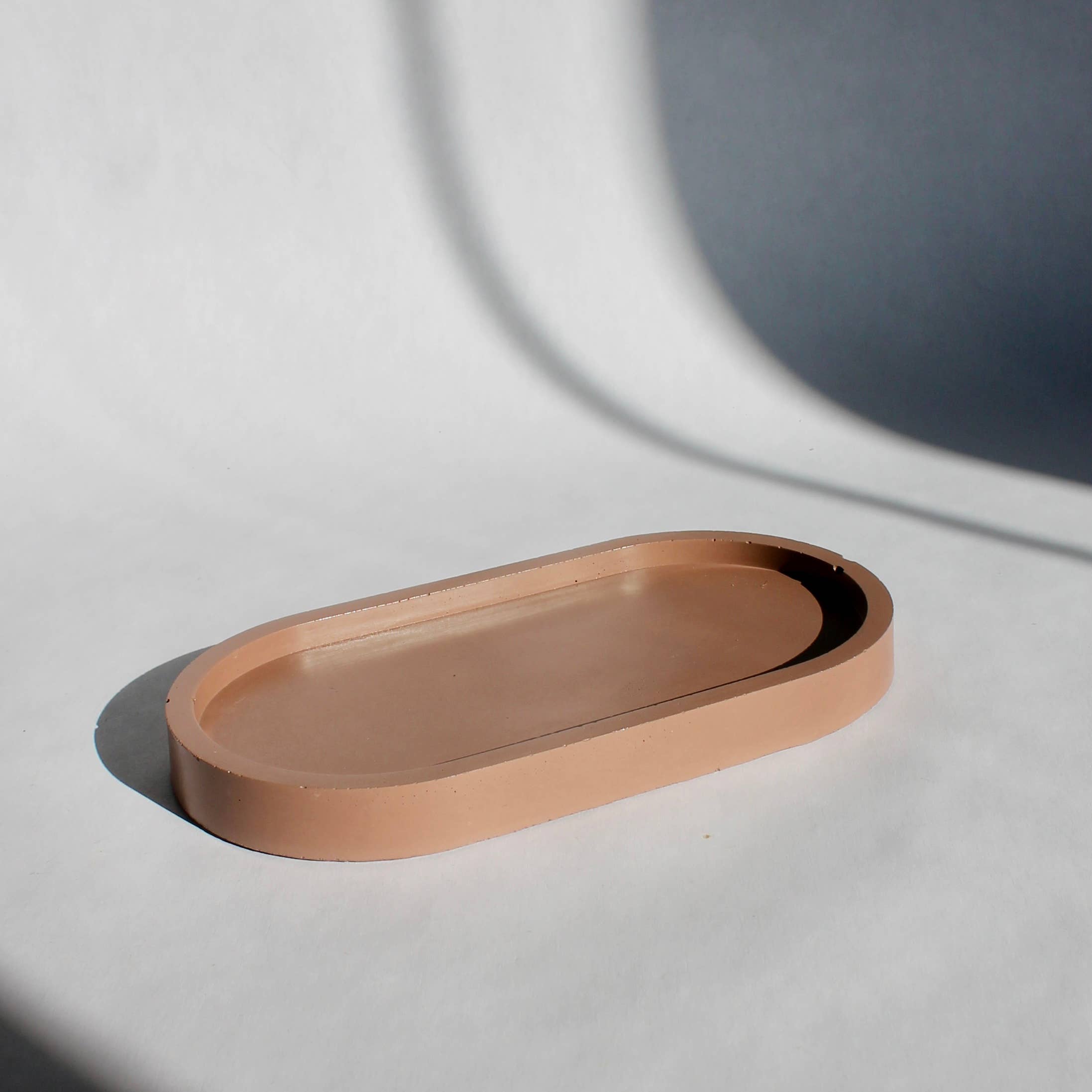 House of Ivy - Wholesale Decorative Tray - Concrete Oval Tray in Brown1