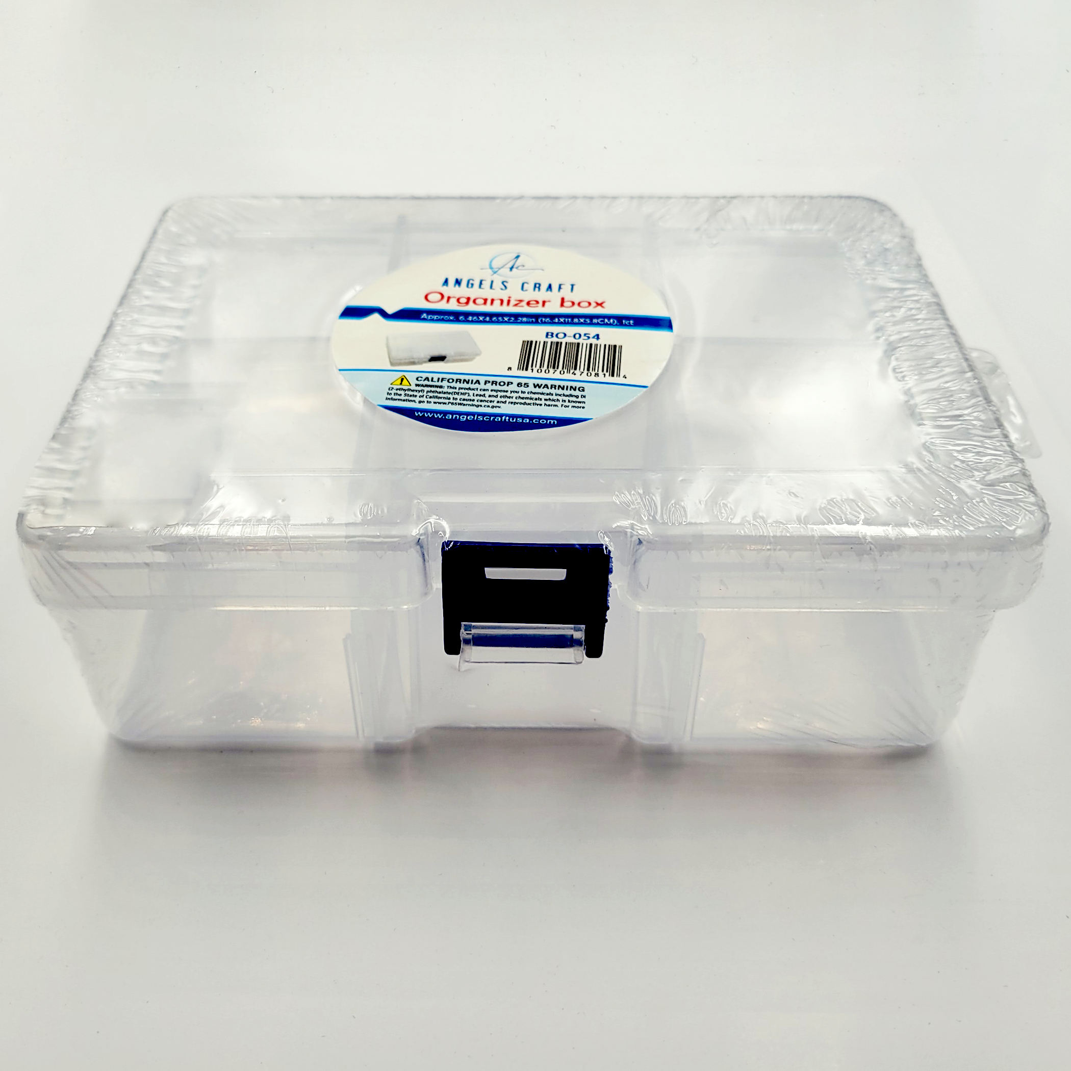 Angels Craft - Wholesale Storage Bin - Clear Plastic Container w/ 6 compartments, 1-ct1