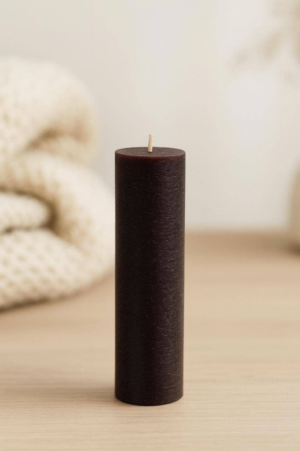 NHP International - Wholesale Pillar Candle - Dark brown Sempre rustic dinner candles 3,2x15cm2