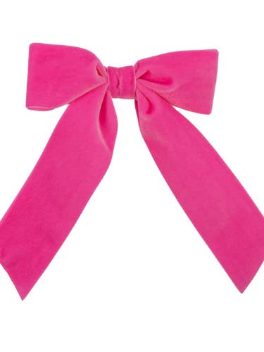 Large Velvet Hair Bow Barrette for Women | Bailee Bow for wholesale by Grace & Grandeur