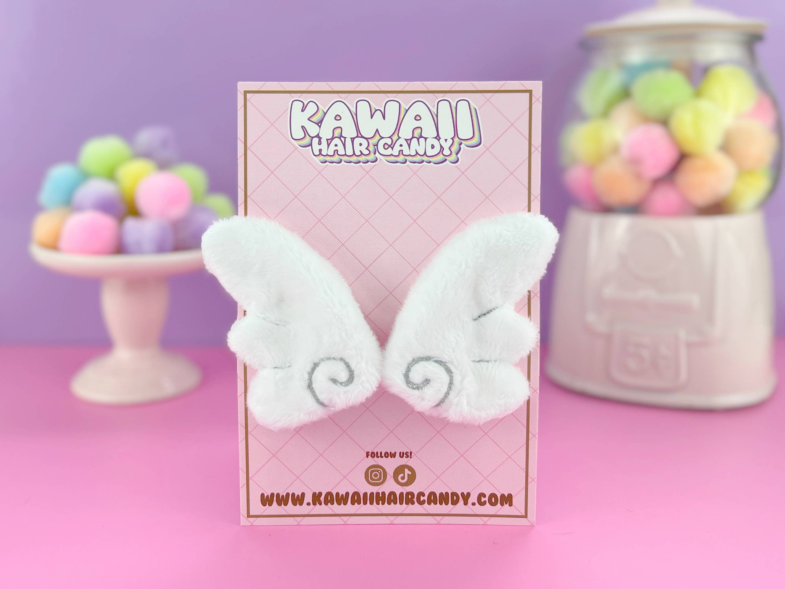 Kawaii Hair Candy – Großhandel Haarclip – Damen – Kawaii Haarspangen aus Plüsch mit Engelsflügeln