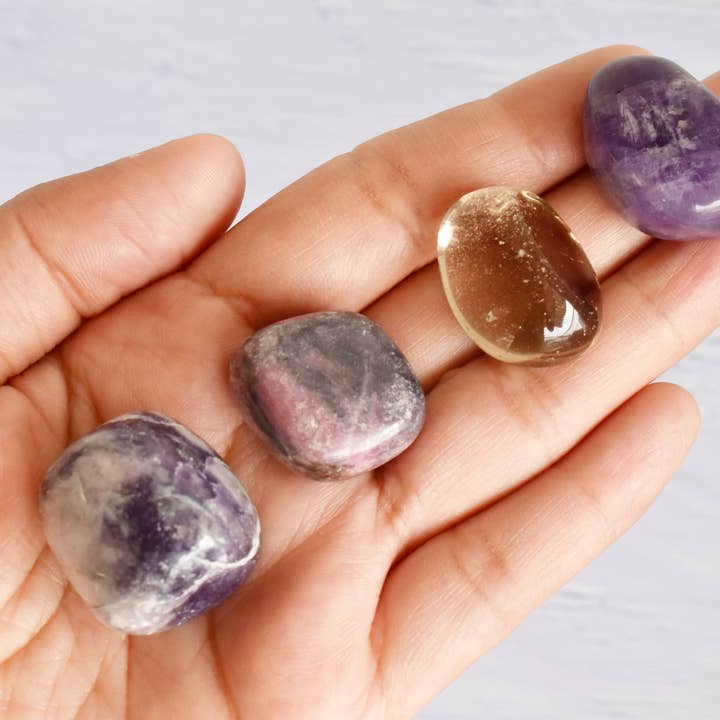 AK Healing Crystals - Wholesale Spiritual Stone/Crystal - Crystal Brings RELAXATION Stone Set, Gift Set For Relaxation
