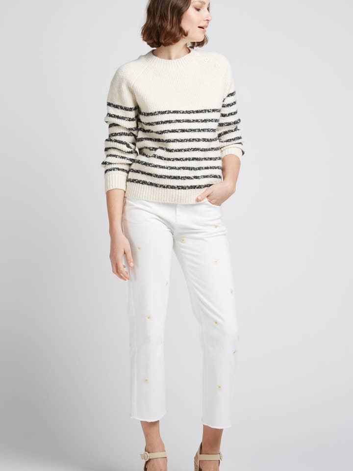 PERCY - Heather knit sailor sweater for wholesale by Andy & Lucy