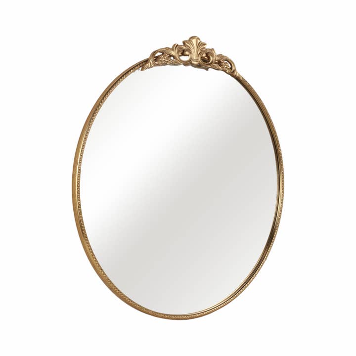 Sagebrook Home - Wholesale Wall Mirror - Metal Fleur Applique Round Wall Mirror - Gold, 38 in.4