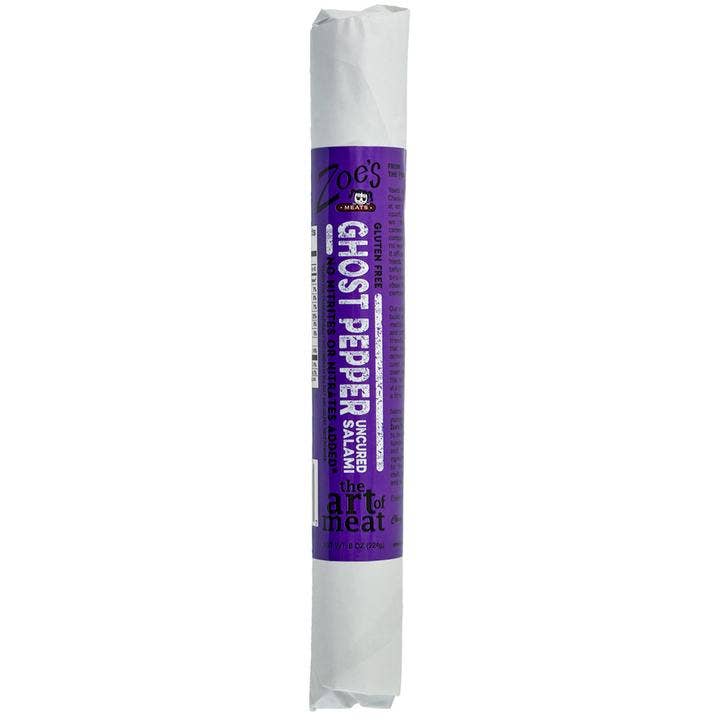 Zoe's Meats Uncured Ghost Pepper Salami, 8oz for wholesale by Zoe's Meats