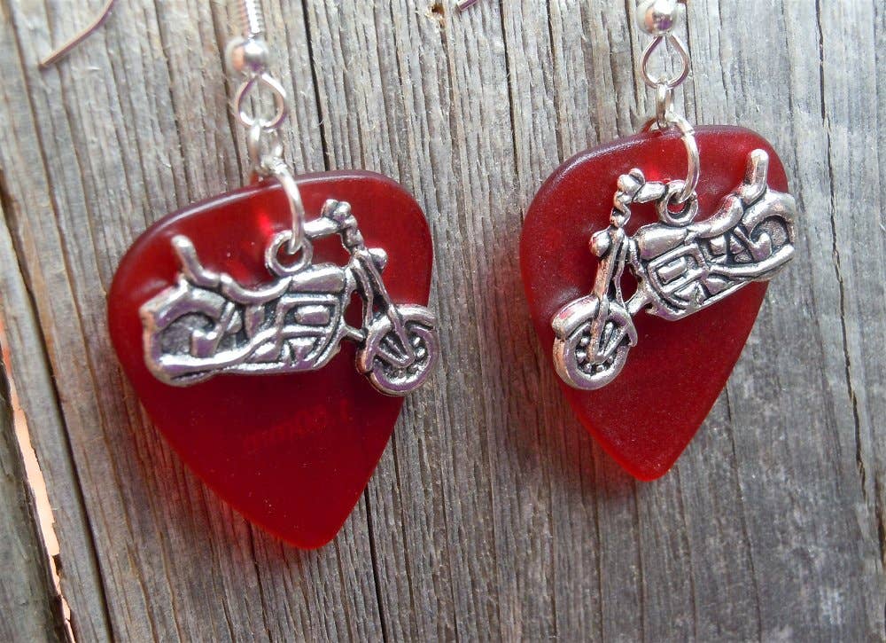 Simply Raevyn - Wholesale Dangle Earrings - Motorcycle Charm Guitar Pick Earrings42