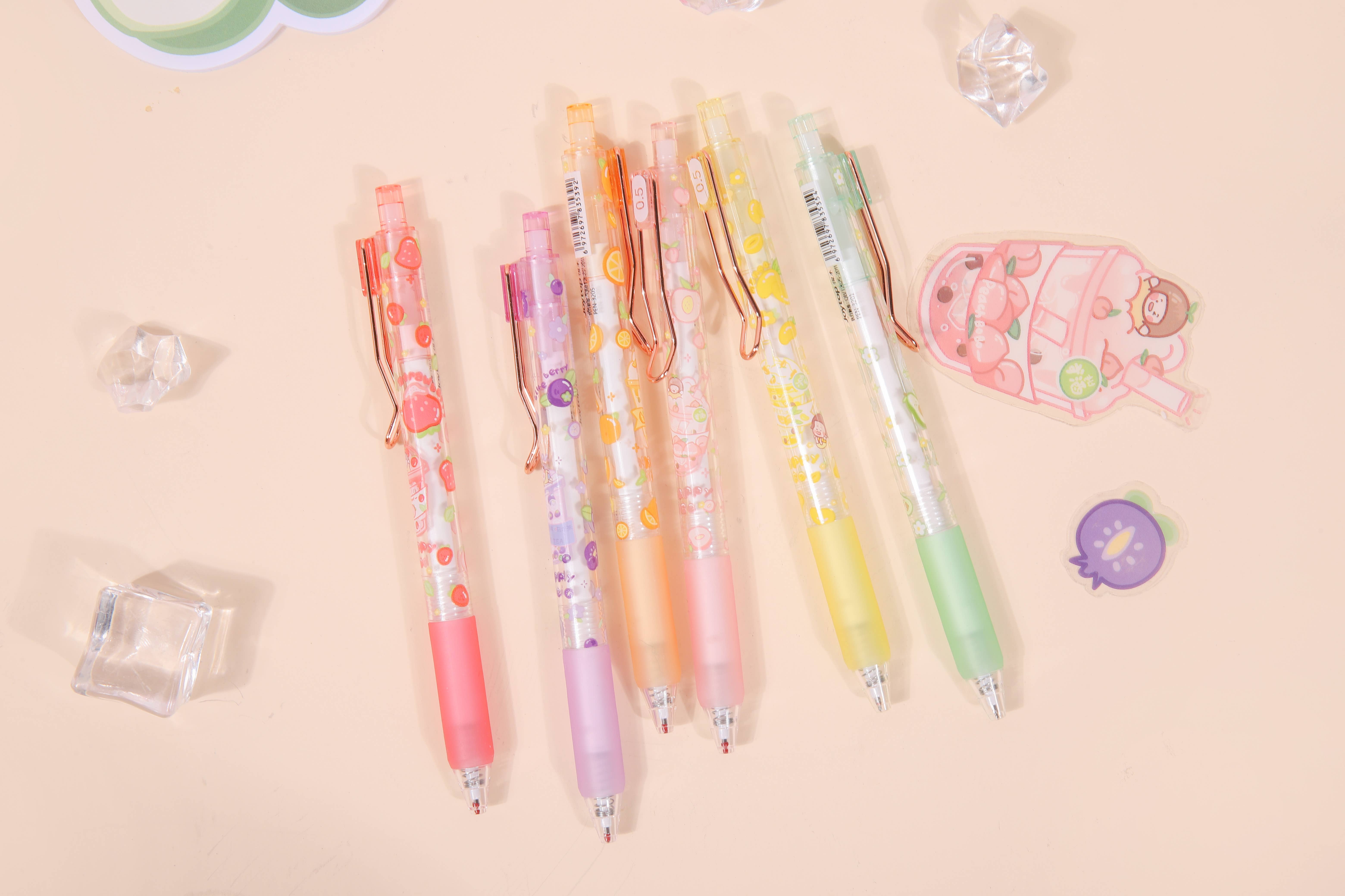 Yenzee Stationery – wholesale Pennor – Set med gelpennor Ice Tea svart bläck4