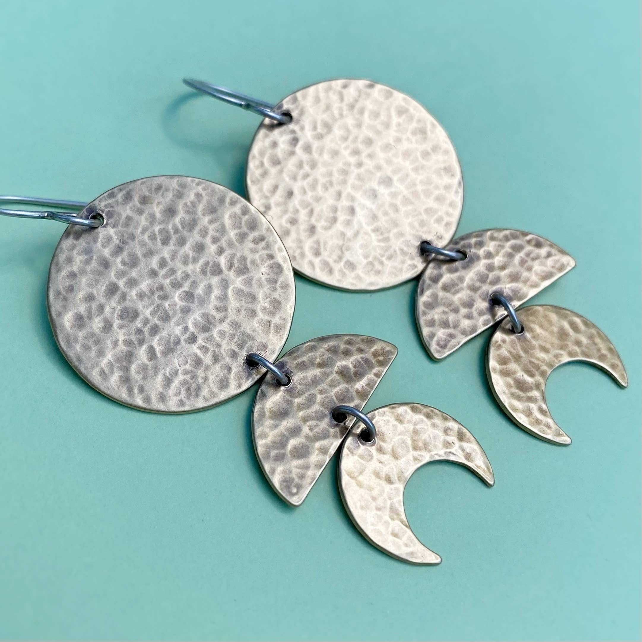 Blue and Blue - Wholesale Dangle Earrings - Moon Phase Earrings7