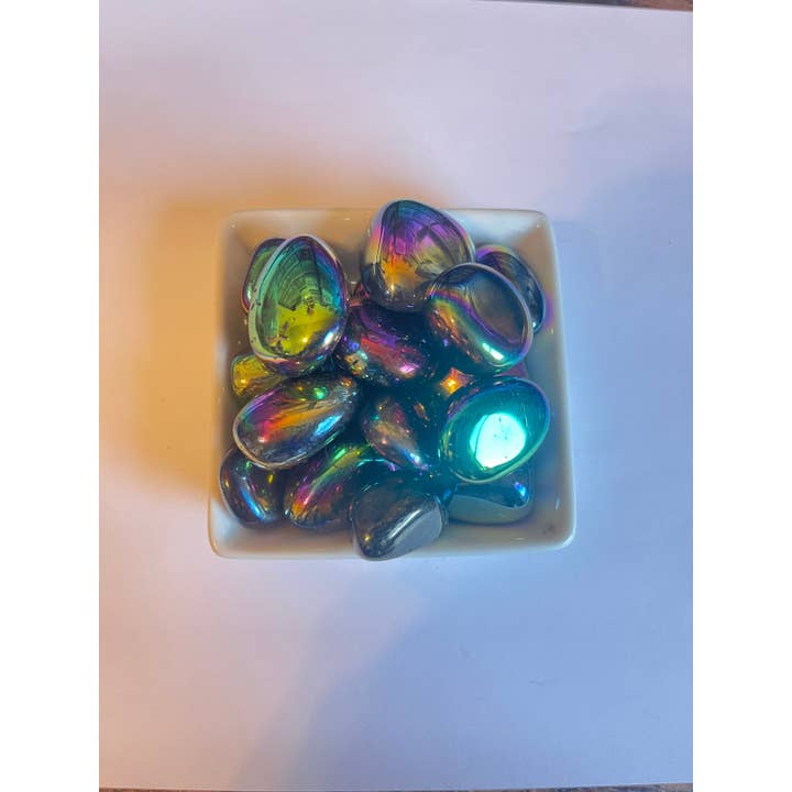 Tumbledshop - Wholesale Spiritual Stone/Crystal - Rainbow Aura Quartz Stone, Titanium Tumbled Stone, Crystal4