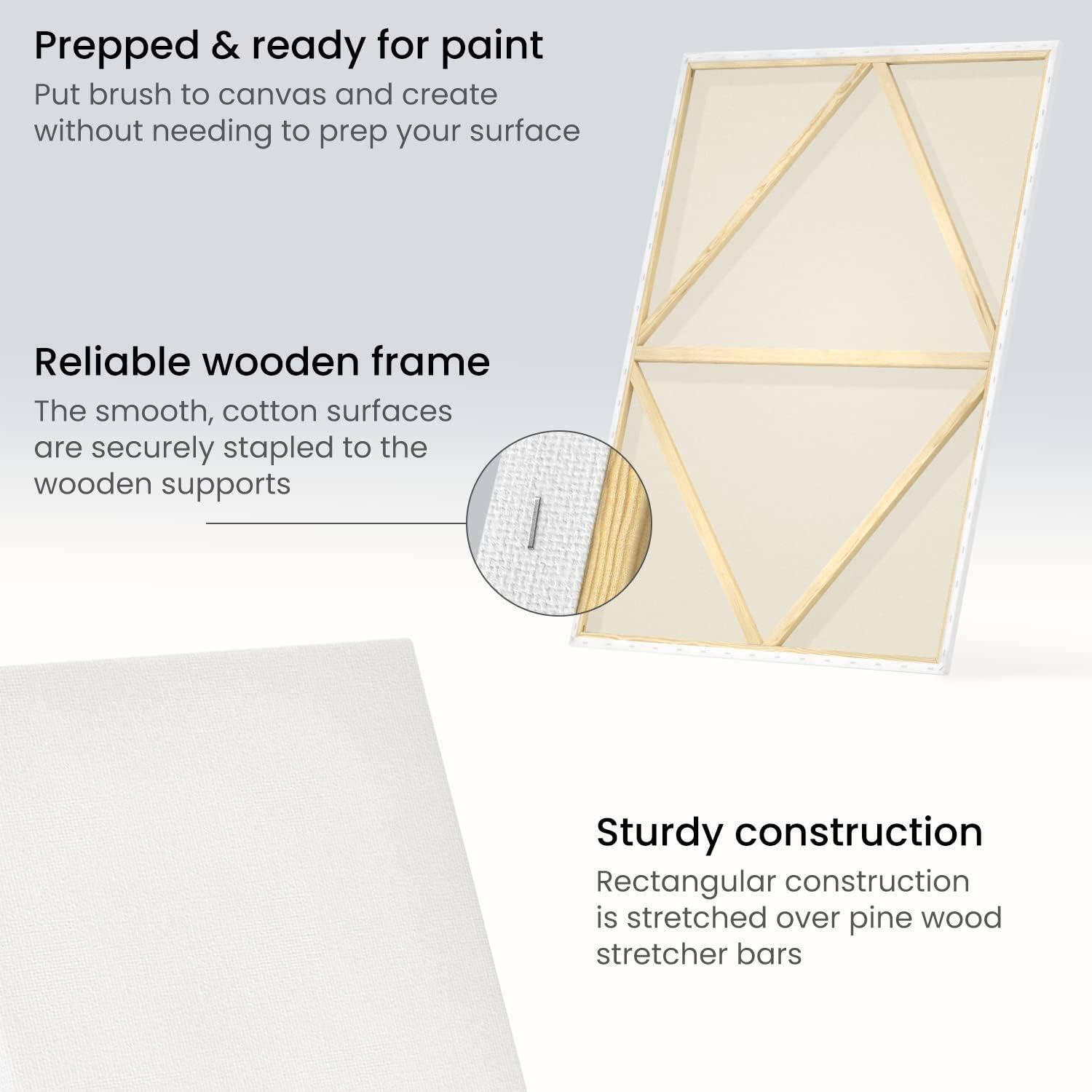 Plaid Crafts - Wholesale Blank Canvas - Arteza® Classic Stretched Canvas Pack, 36" x 48", 2 pc.1