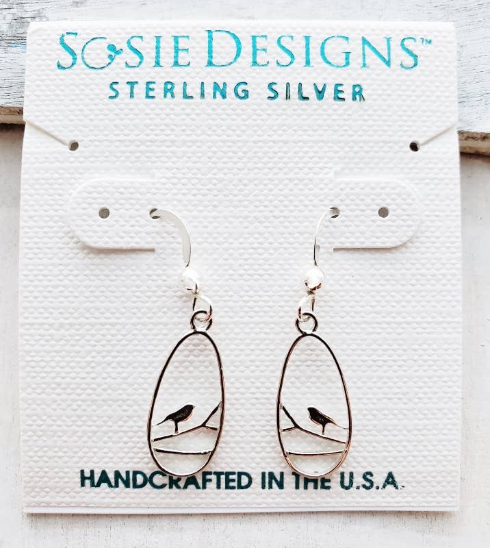Sosie Designs - Vente Boucles d'oreilles pendantes - Boucles d'oreilles Robin Bird en argent2