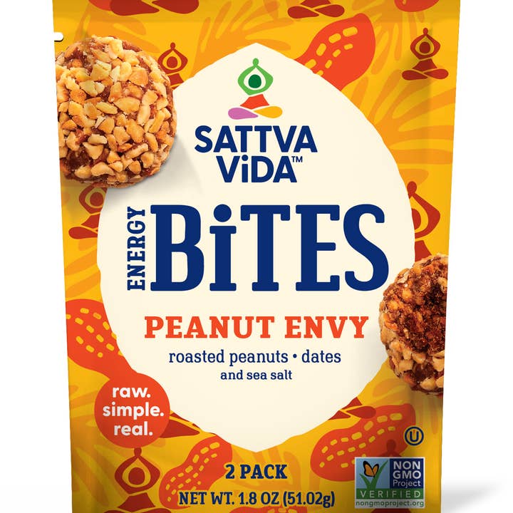 Peanut Envy Energy Bites, 2pack (10 per case) for wholesale by Sattva Vida