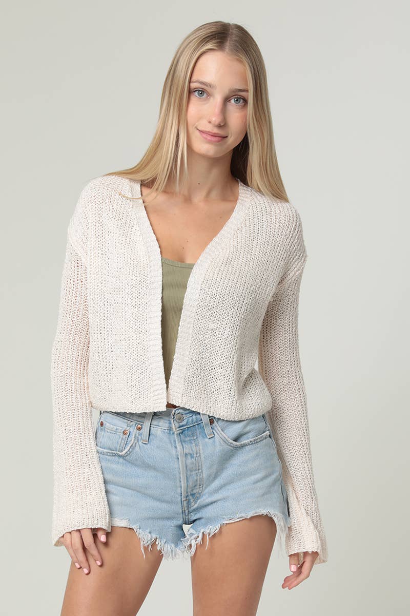 ANGIE - Wholesale Cardigan - Women's - XHT53-ASIS LIGHT WEIGHT FLARE SLEEVE CARDIGAN11