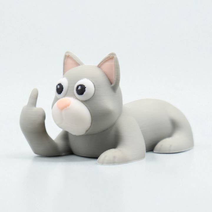Figurine de chat avec doigt d'honneur – Cadeau de chat drôle et sarcastique pour la vente par Lellume