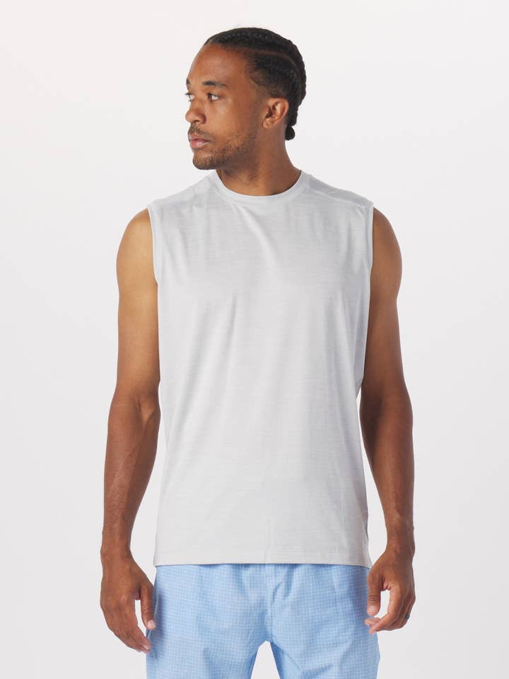 Camiseta Motivator Sem Mangas: Cinza Cinza por atacado de Glyder