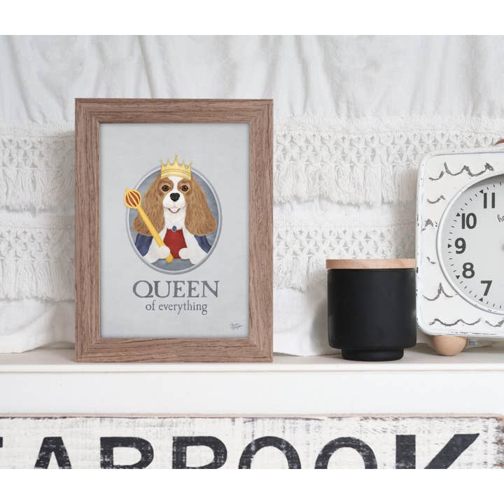 Laura Bergsma Studio – wholesale Konsttryck – Cavalier King Charles Spaniel hund konsttryck, drottning5