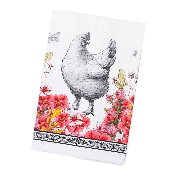 ASCIUGAMANO DA CUCINA CON FIORI GERTRUDE SU APPENDINO per la vendita all'ingrosso da parte di Blue Stallion Farm