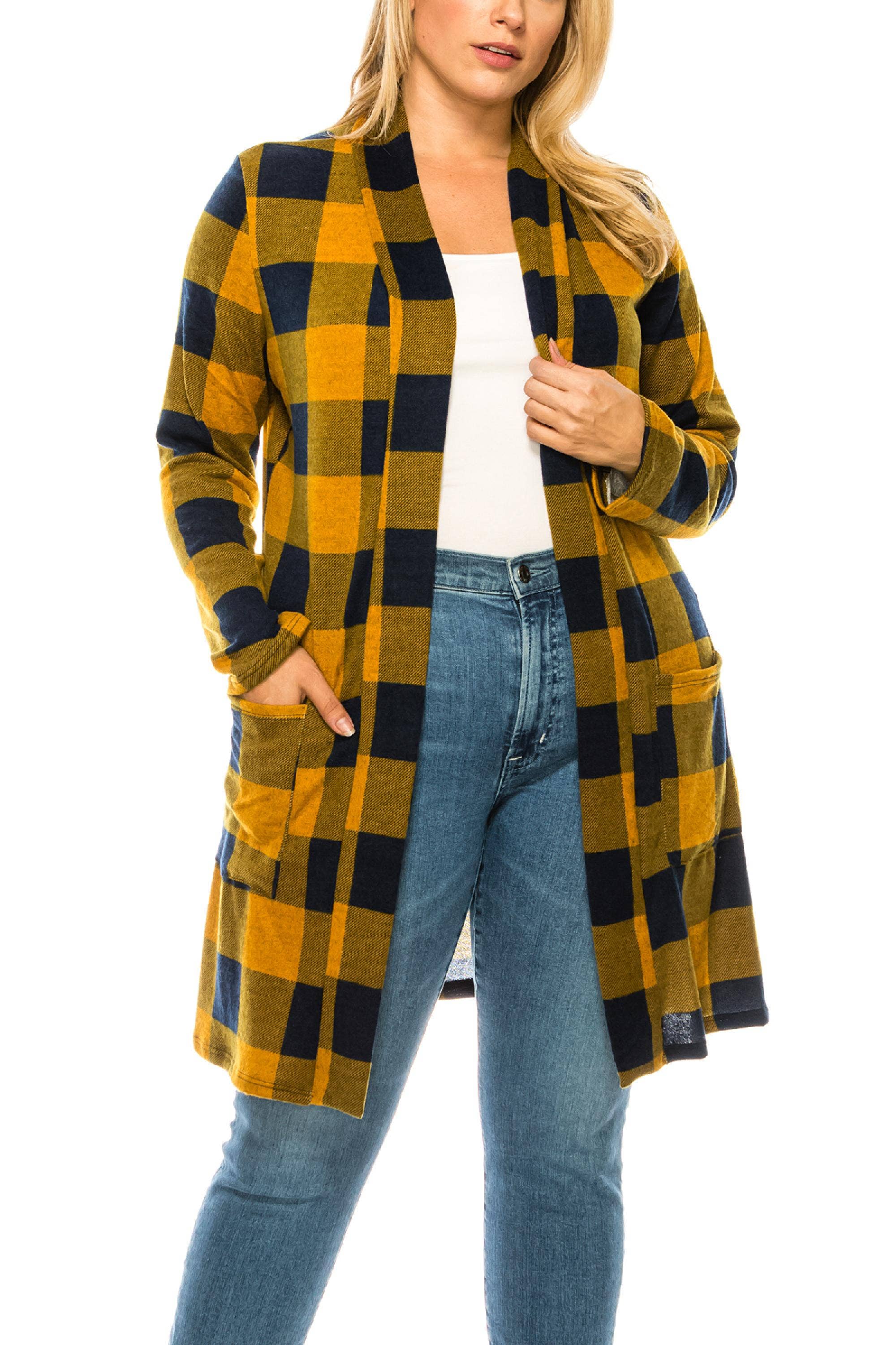 MOA COLLECTION - Wholesale Cardigan - Women's - Women's Casual Plus Size Loose Fit Midi Cardigan6