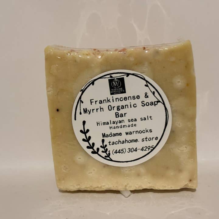 Frankincense & Myrrh Organic Soap bar for wholesale by Madame Warnocks