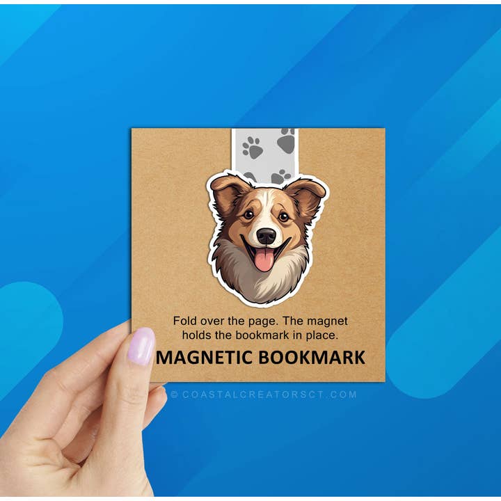 Collie Dog Reversible Magnetic Bookmark (Packaged) for wholesale by Coastal Creators of Connecticut