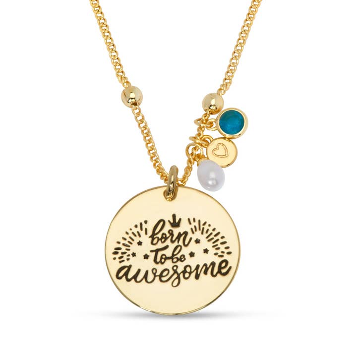 "Born To Be Awesome" Necklace for wholesale by Lily Nily