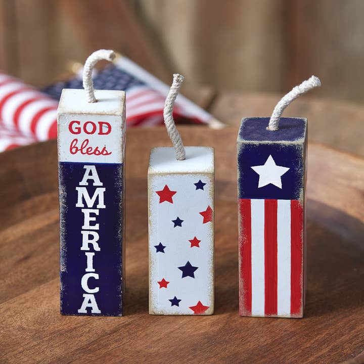 CTW Home Collection - Wholesale Decorative Tabletop Object - Set of Three Decorative Firecracker Blocks