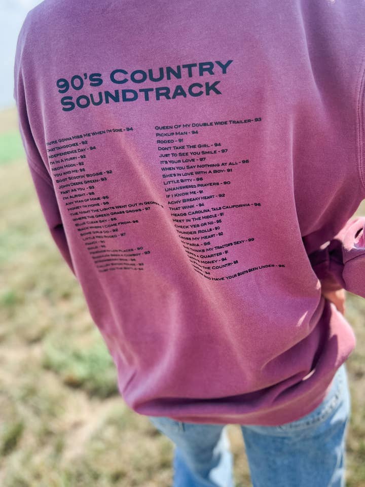 American Farm Company - Wholesale Graphic Sweatshirt - Women's - Graphic Western '90s Country Soundtrack' Crewneck