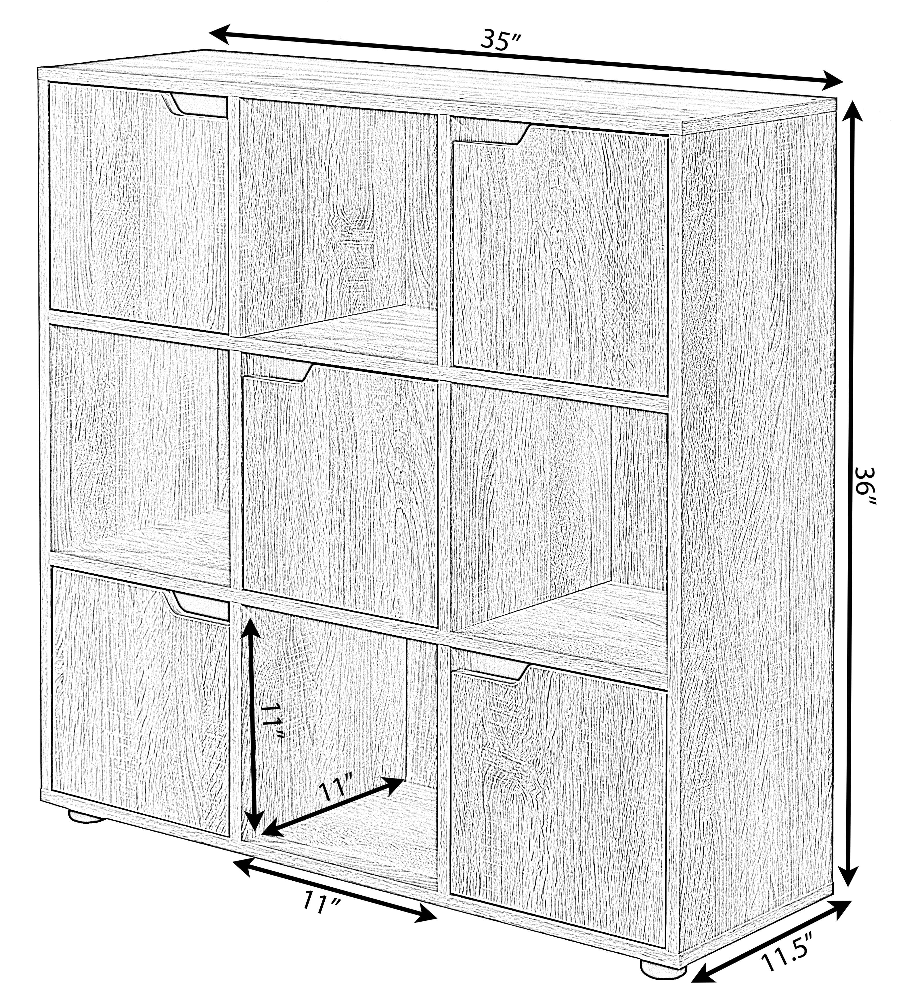 Roble Organizador de madera con 10 cubos, 5 puertas cerradas y 4 estantes de venta al por mayor en Faire5