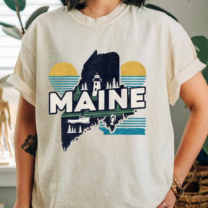 Maine State Vintage Shirt for wholesale by EnjoyMyDesign