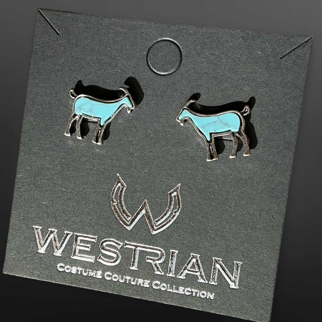 Westrian International - Wholesale Stud/Post Earrings - Farm Animal Faux Turquoise Earrings Cow Horse Pig Goat2